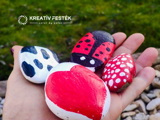 A kert legújabb díszei: akrilfestékkel készült színes kavicsok
