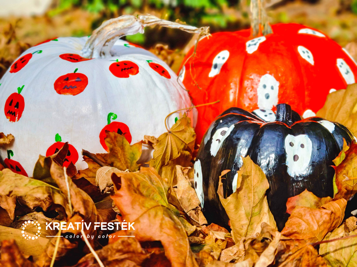 tökfestés akril festékkel haloween